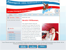 Tablet Screenshot of prinzengarde-andernach.com